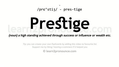 prestige definition francais